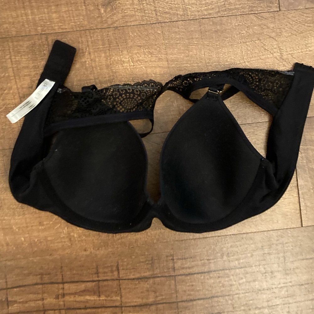 Soma Black Geo Lace Racerback Full Coverage Bra 38B - Picture 6 of 7
